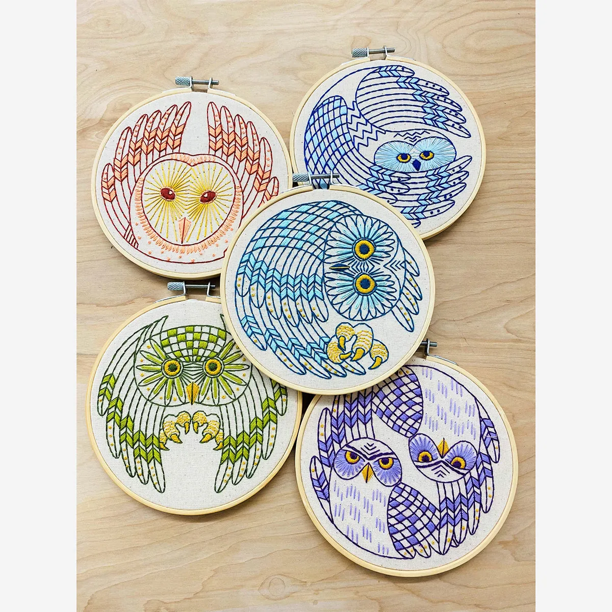 Hook, Line & Tinker - Burrowing Owls Complete Embroidery Kit