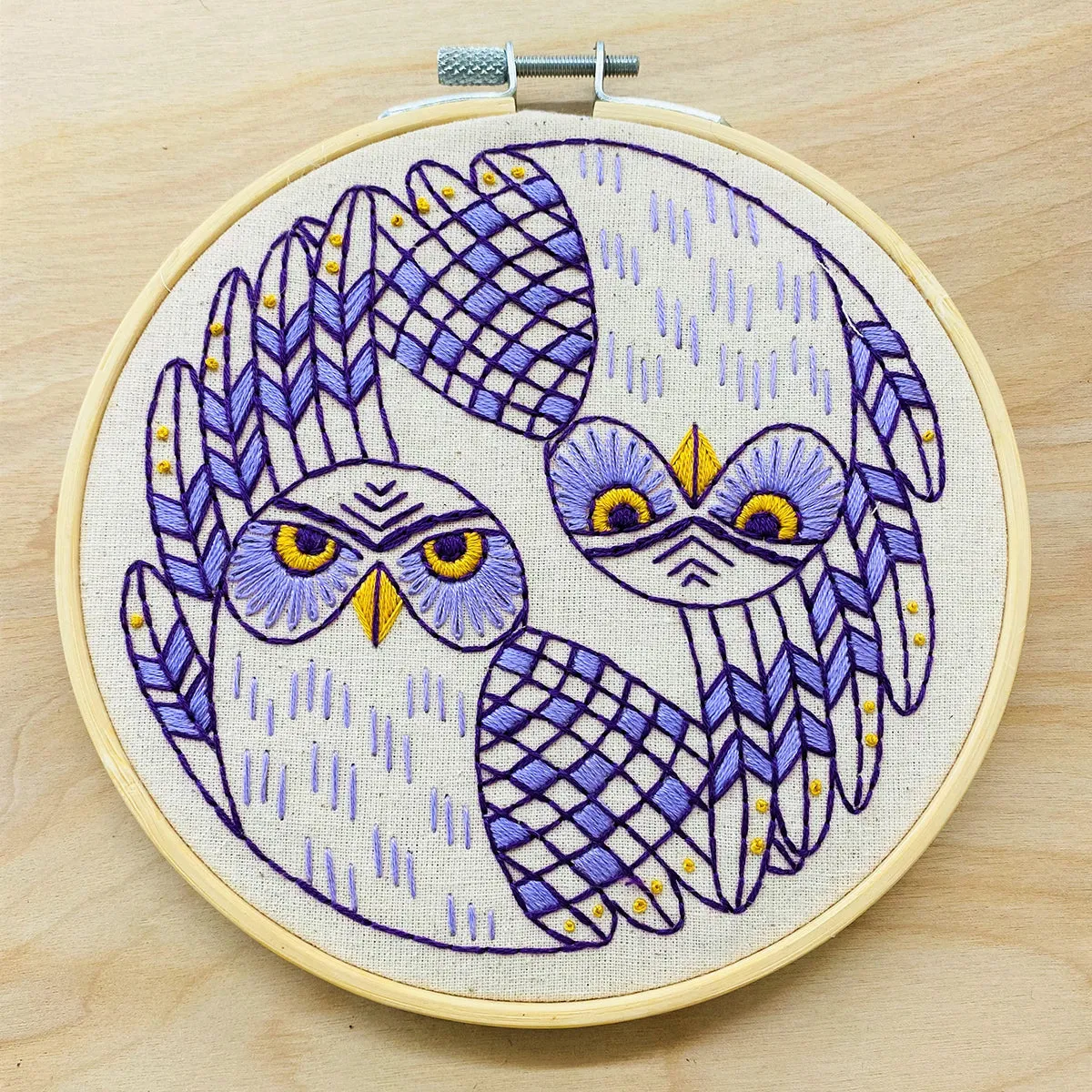 Hook, Line & Tinker - Burrowing Owls Complete Embroidery Kit