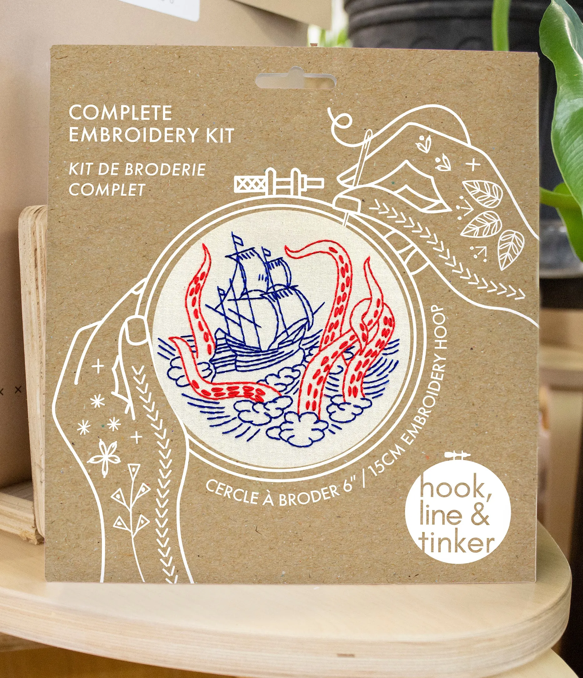 Hook, Line & Tinker - Kraken and Ship Complete Embroidery Kit