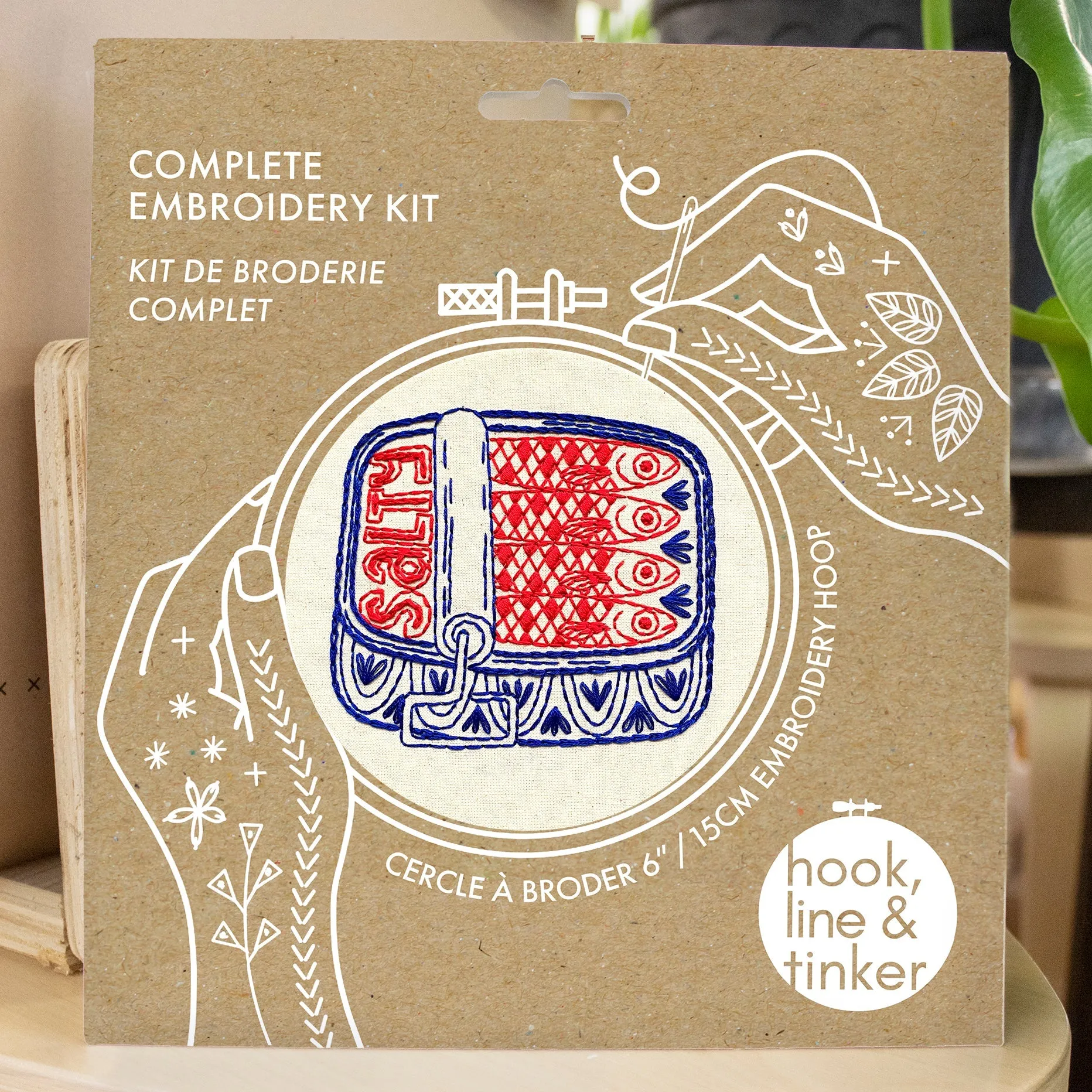 Hook, Line & Tinker - Sardines Complete Embroidery Kit