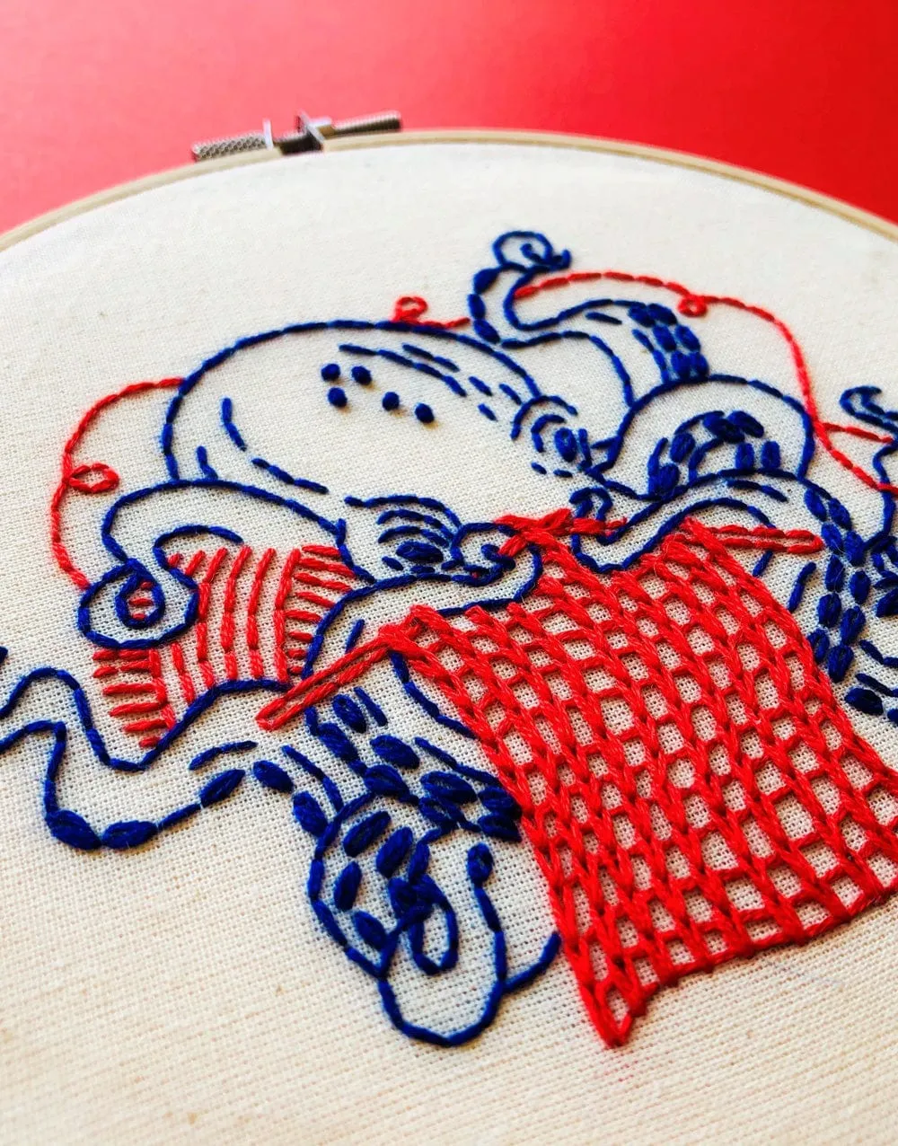 Industrious Octopus Embroidery Kit, Hook Line & Tinker