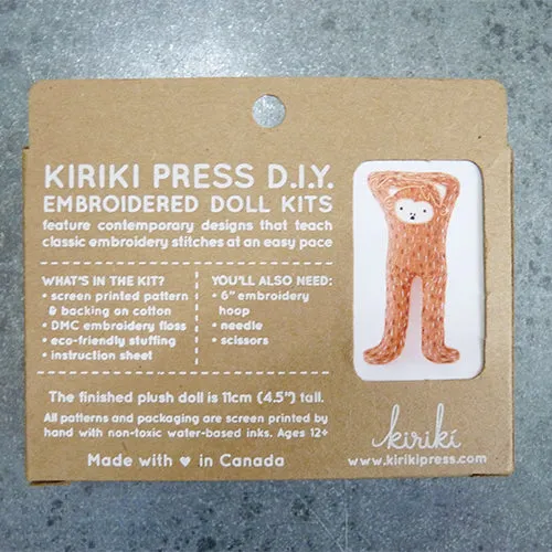 Kiriki Press Embroidered Doll Kit - Monkey