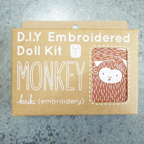 Kiriki Press Embroidered Doll Kit - Monkey