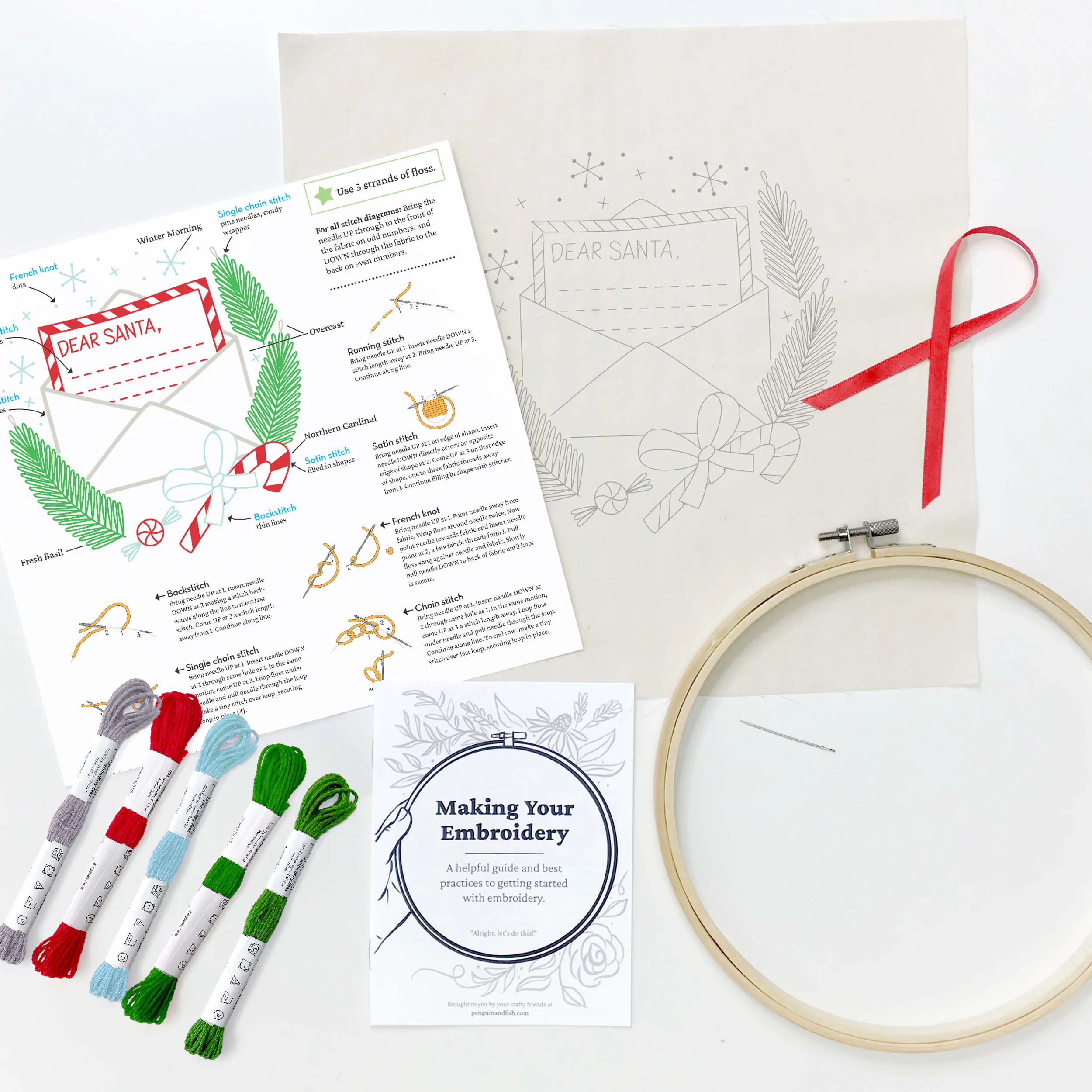 Letter to Santa embroidery kit