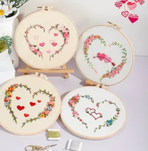 Love Heart Hand Embroidery DIY Kit 20cm