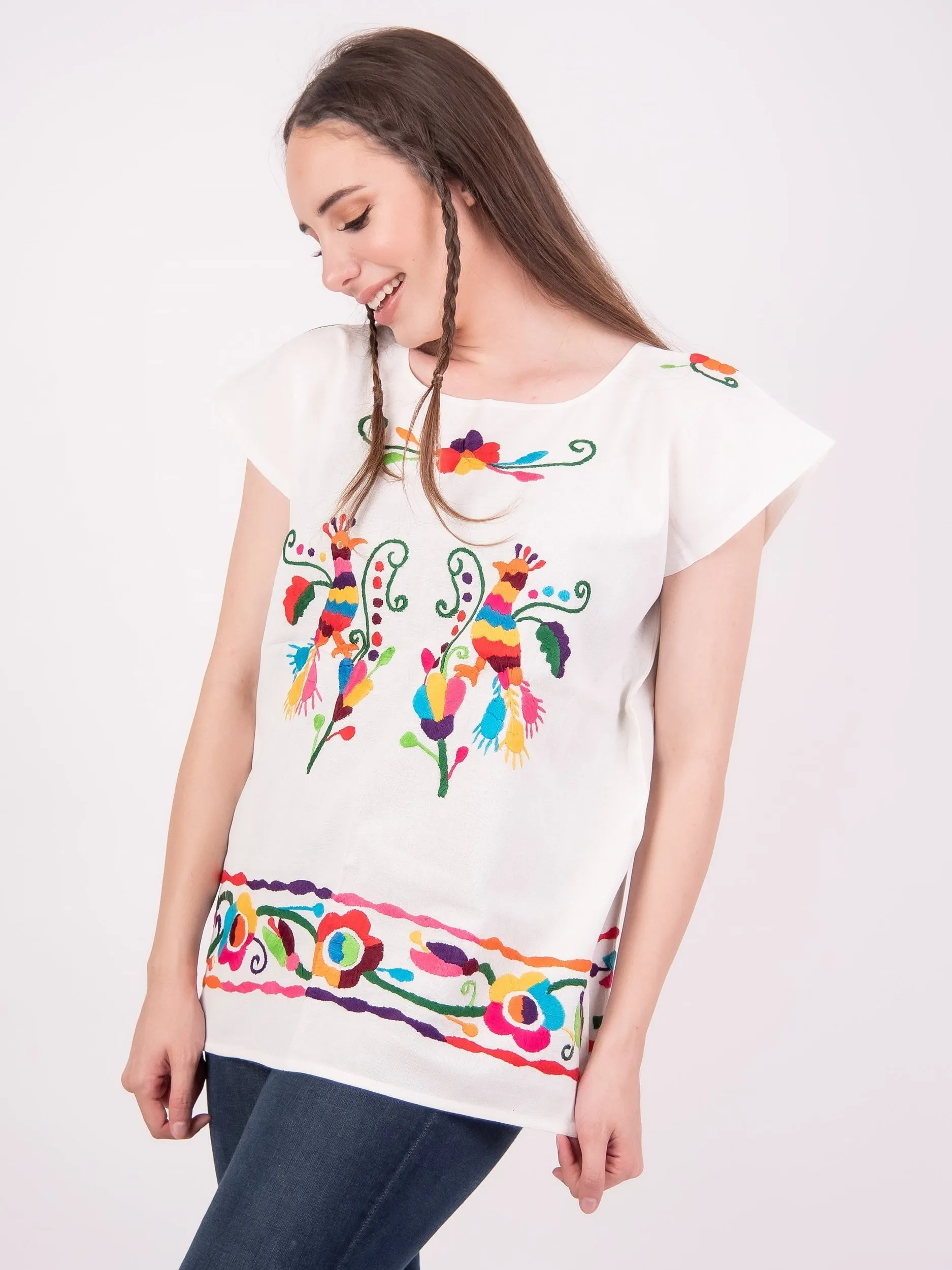 Mexican Handmade Embroidered Blouse Cuernavaca