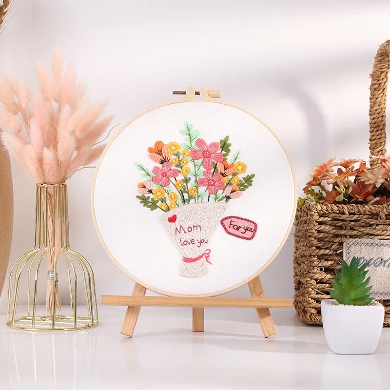 Mother’s Day Gift Hand Embroidery DIY Kit 20cm