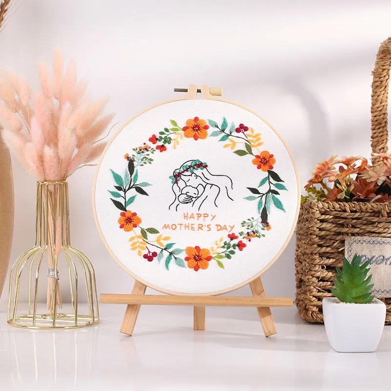 Mother’s Day Gift Hand Embroidery DIY Kit 20cm