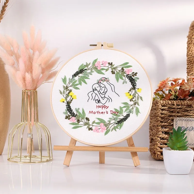 Mother’s Day Gift Hand Embroidery DIY Kit 20cm