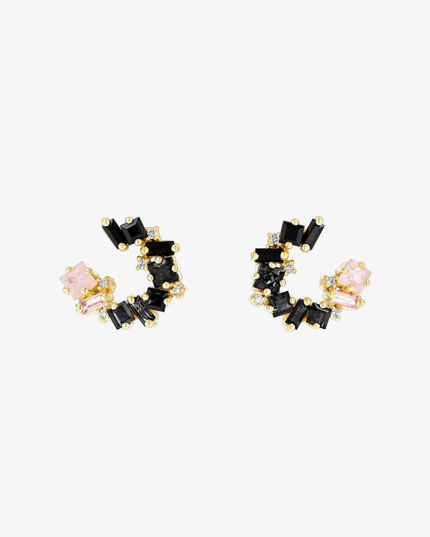 Nadima Black Ombre Mini Spiral Hoops