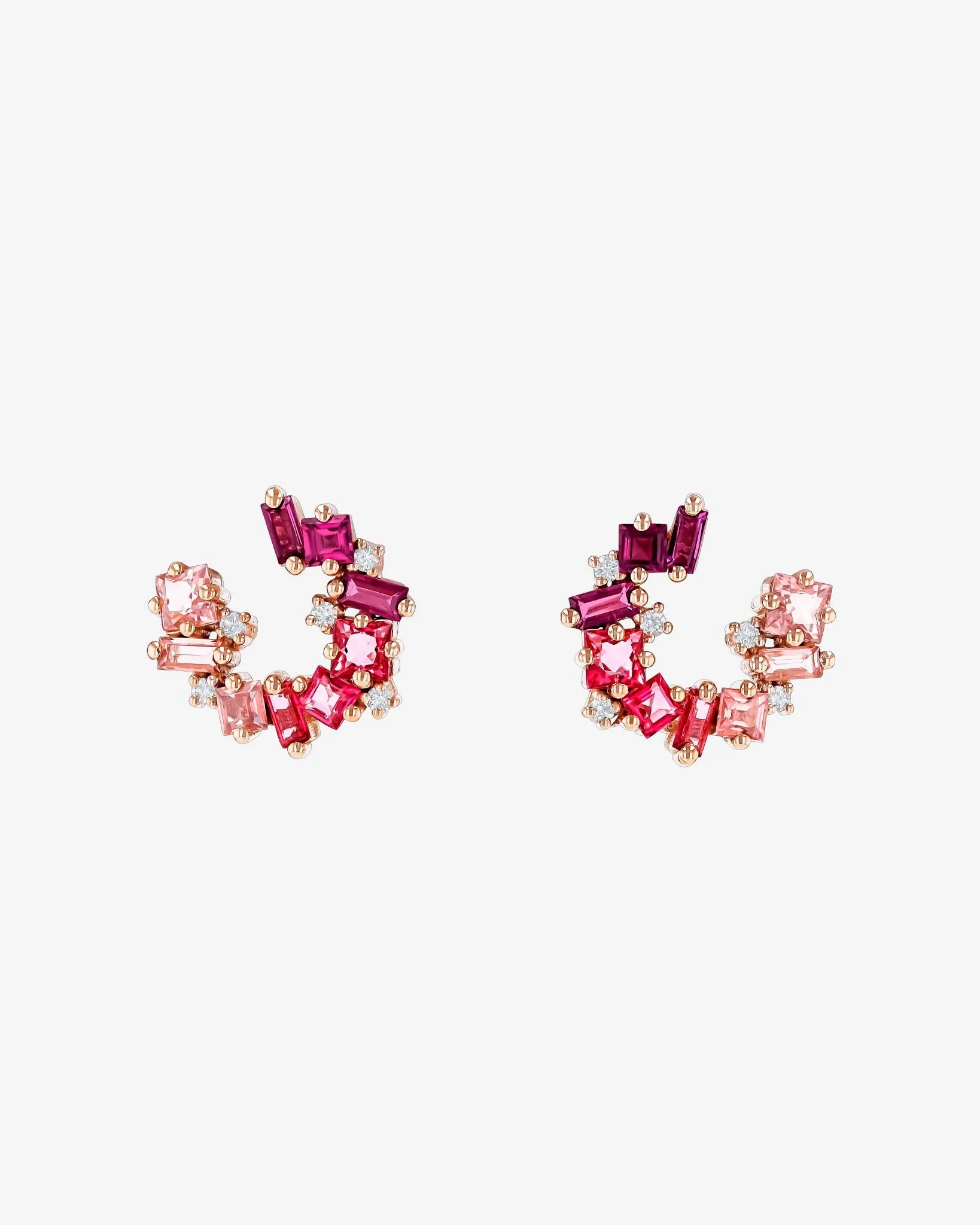 Nadima Red Ombre Mini Spiral Hoops