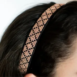 Palestinian-Made Tatreez Headband - Peach