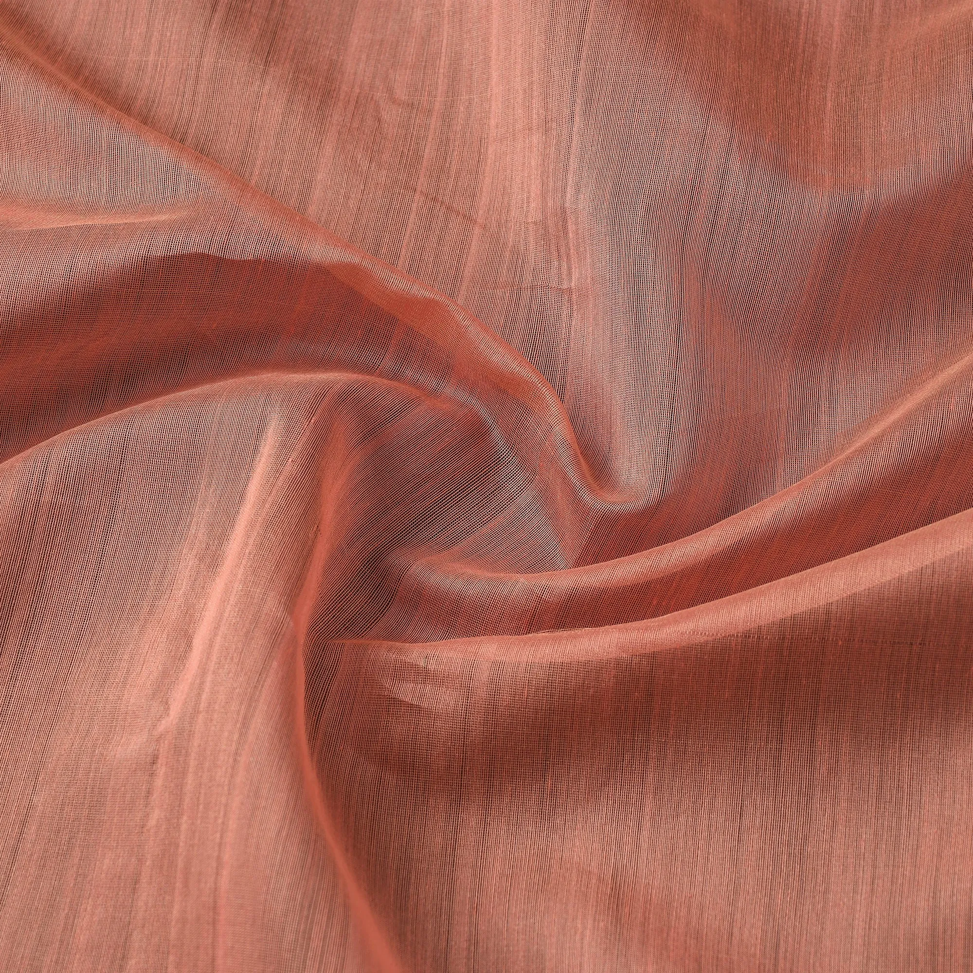 Peach - Traditional Chanderi Silk Cotton Handloom Fabric