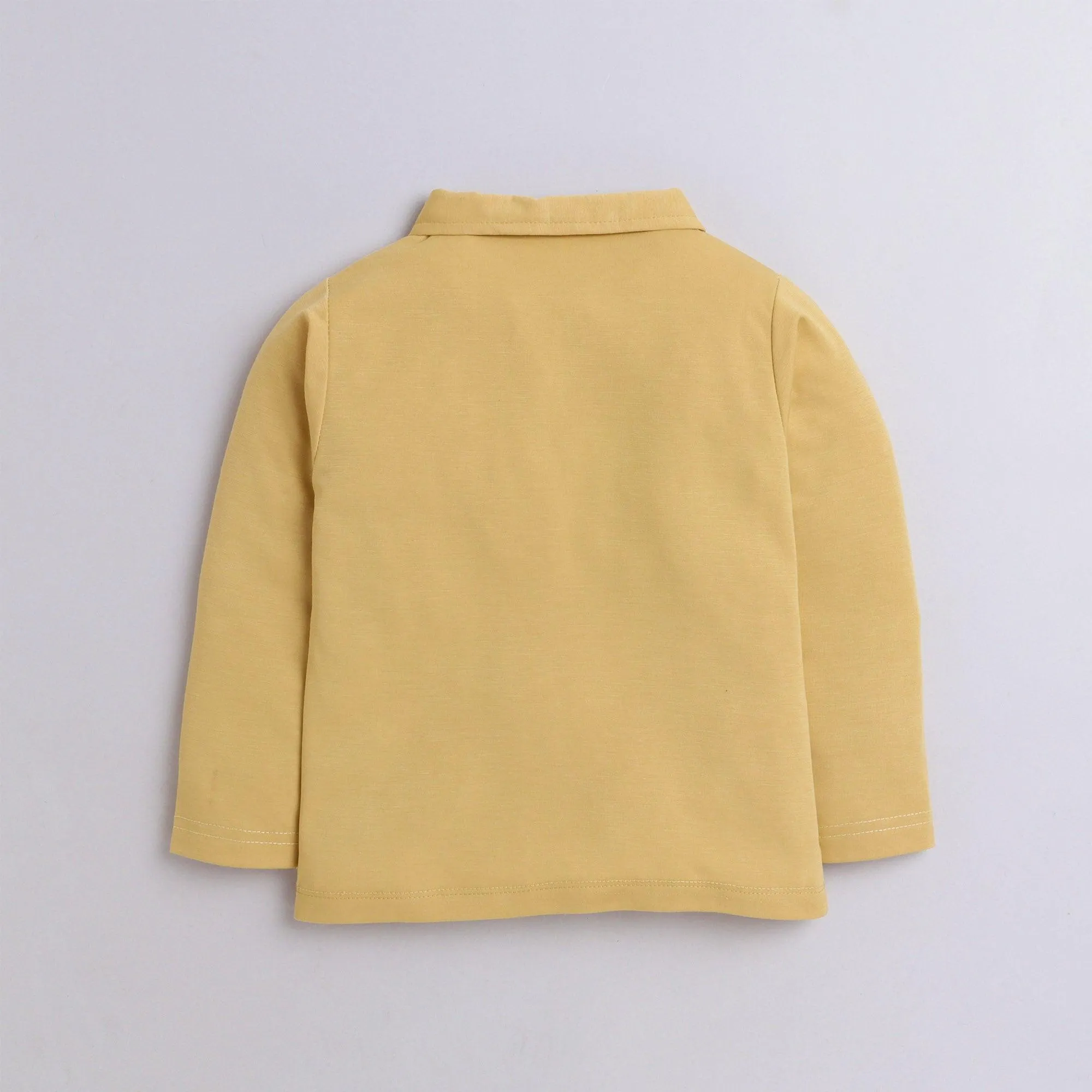 Polka Tots Full Sleeve Polo T-Shirt Cotton Dude Yellow