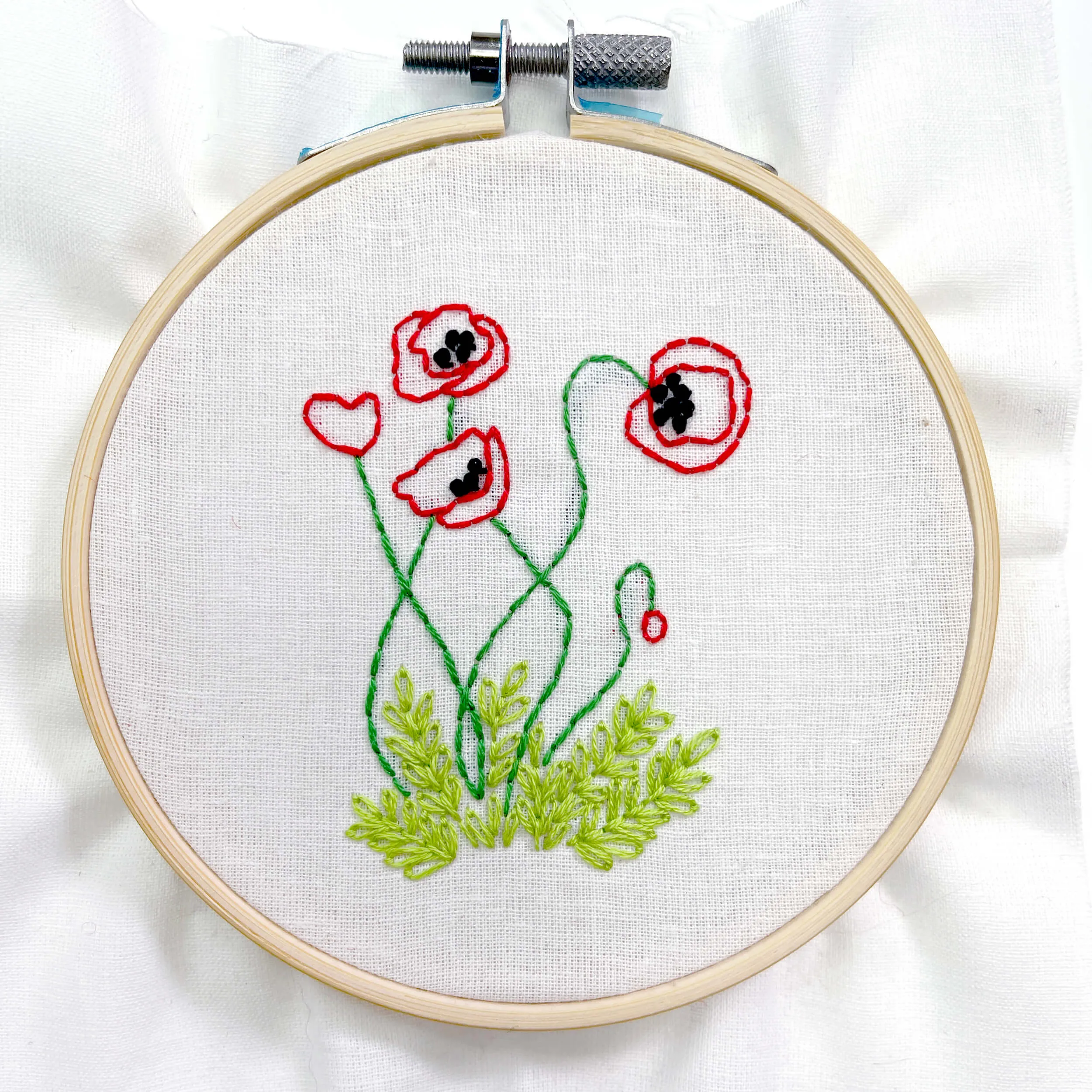 Poppy embroidery kit