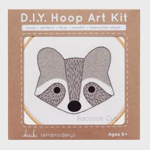 Raccoon Cub Beginner DIY Hoop Art Kit