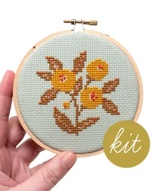 Retro Blooms Cross Stitch Kit