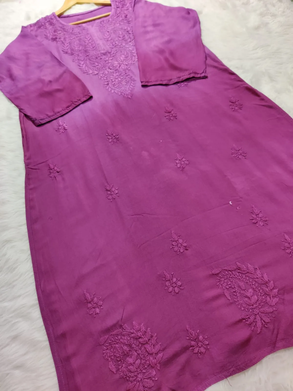 Riva Rayon Ombre Chikankari Kurtis