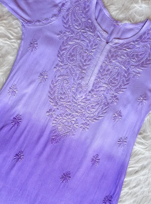 Riva Rayon Ombre Chikankari Kurtis