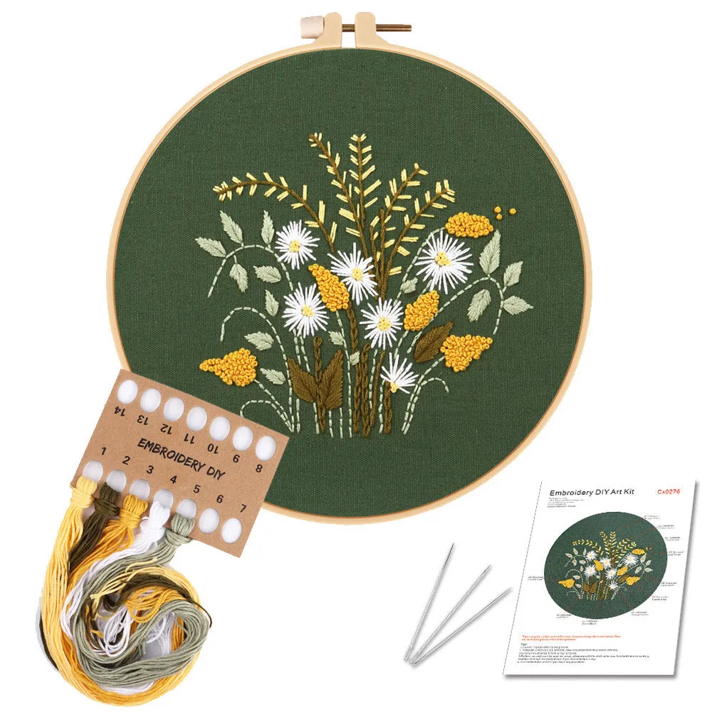 Small Flowers Hand Embroidery DIY Kit 20cm