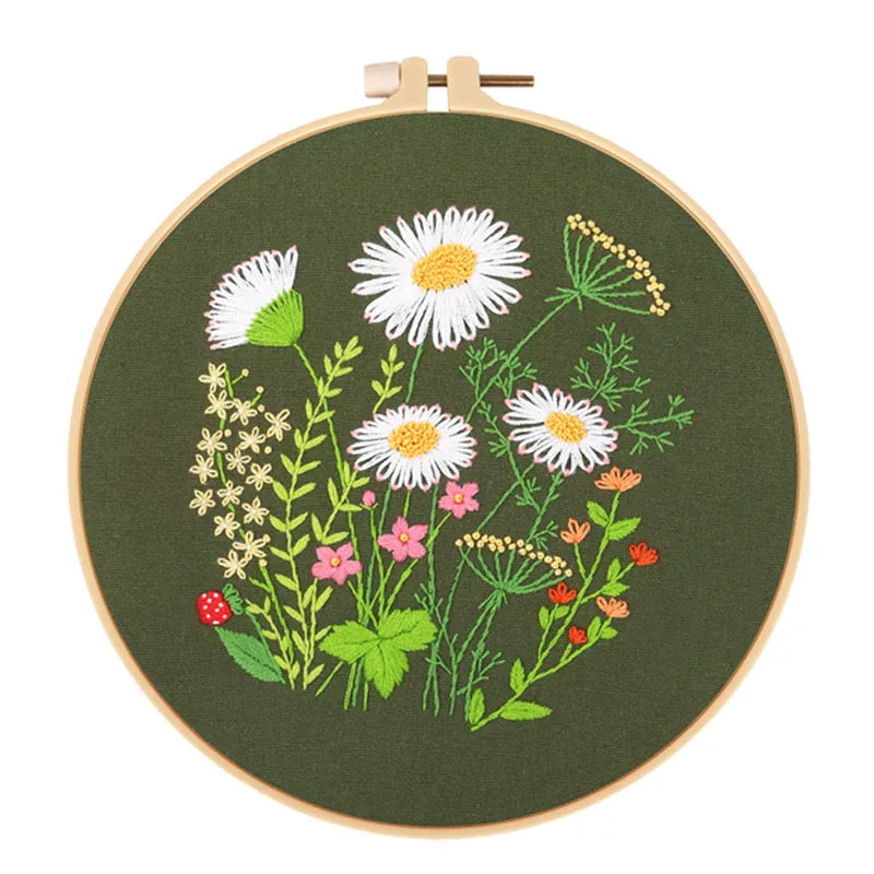 Small Flowers Hand Embroidery DIY Kit 20cm