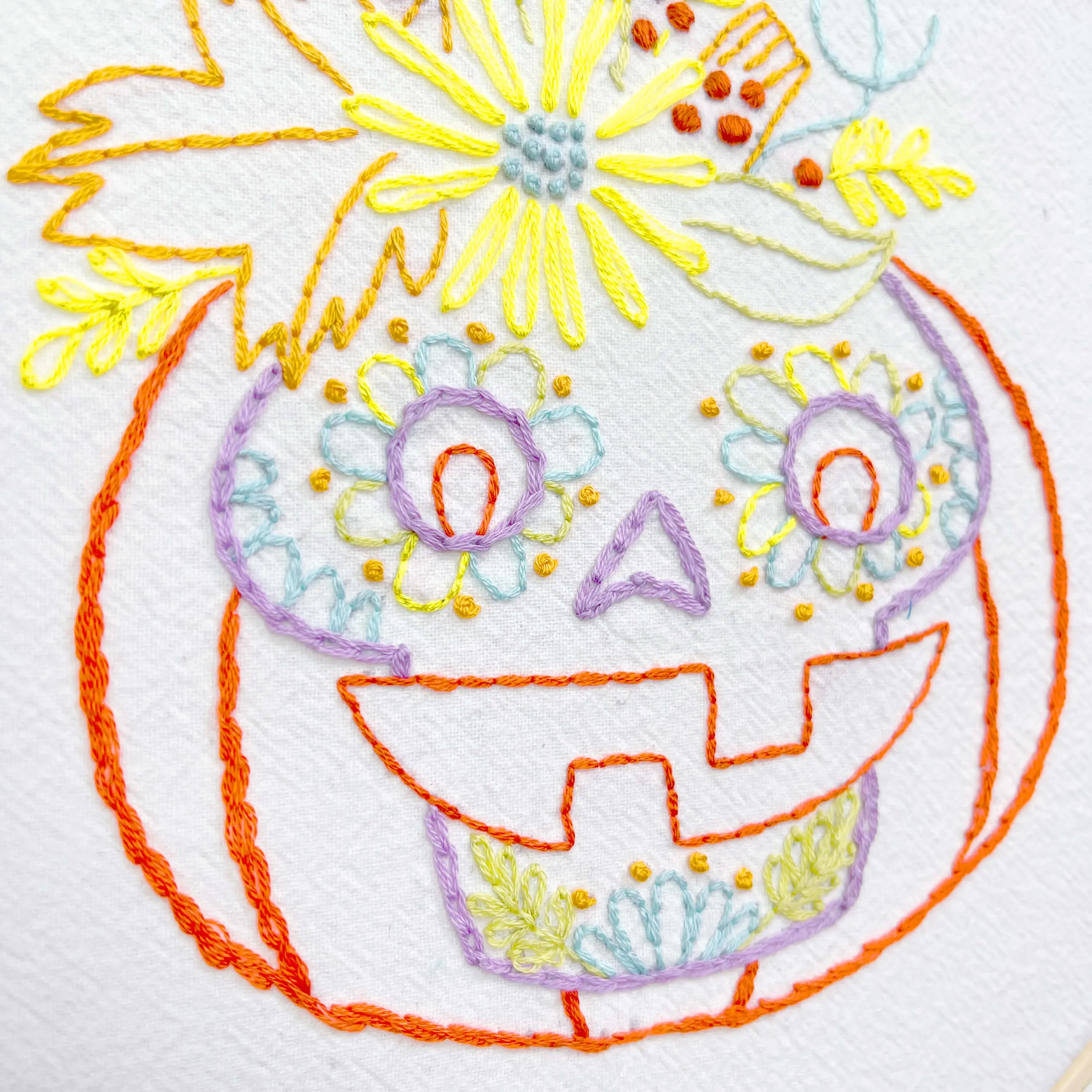 Sugar Skull-O’-Lantern embroidery kit