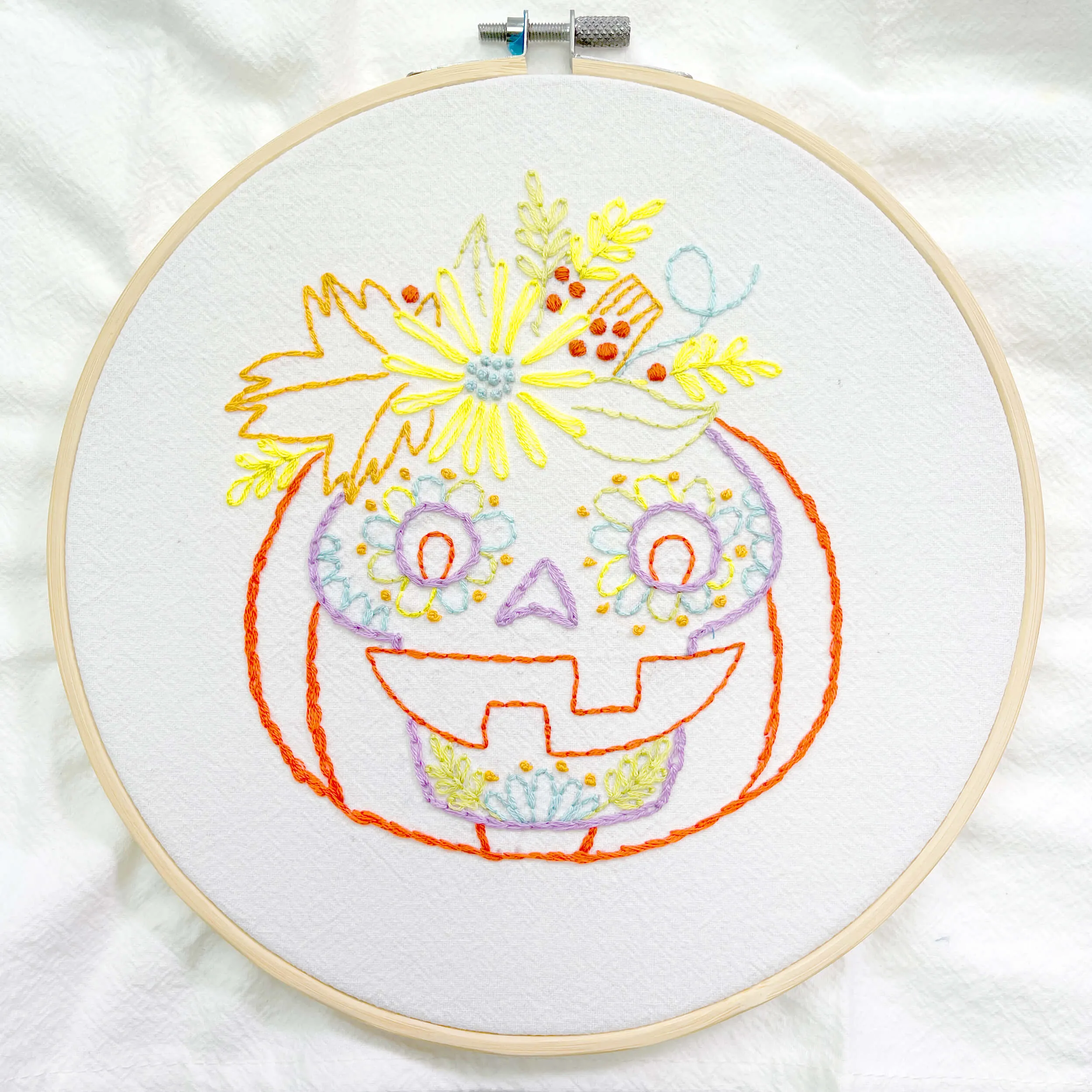 Sugar Skull-O’-Lantern embroidery kit