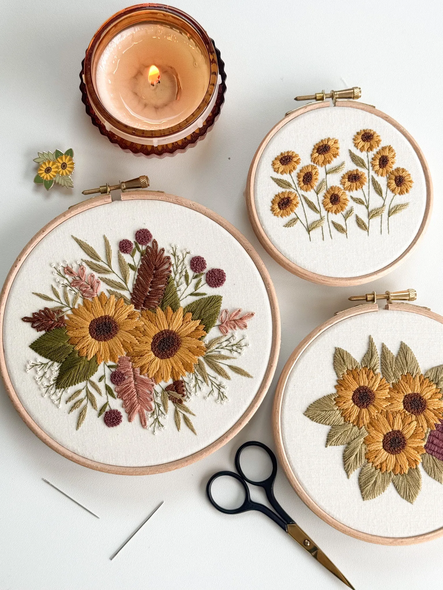 Sunflower Bouquet Embroidery Pattern