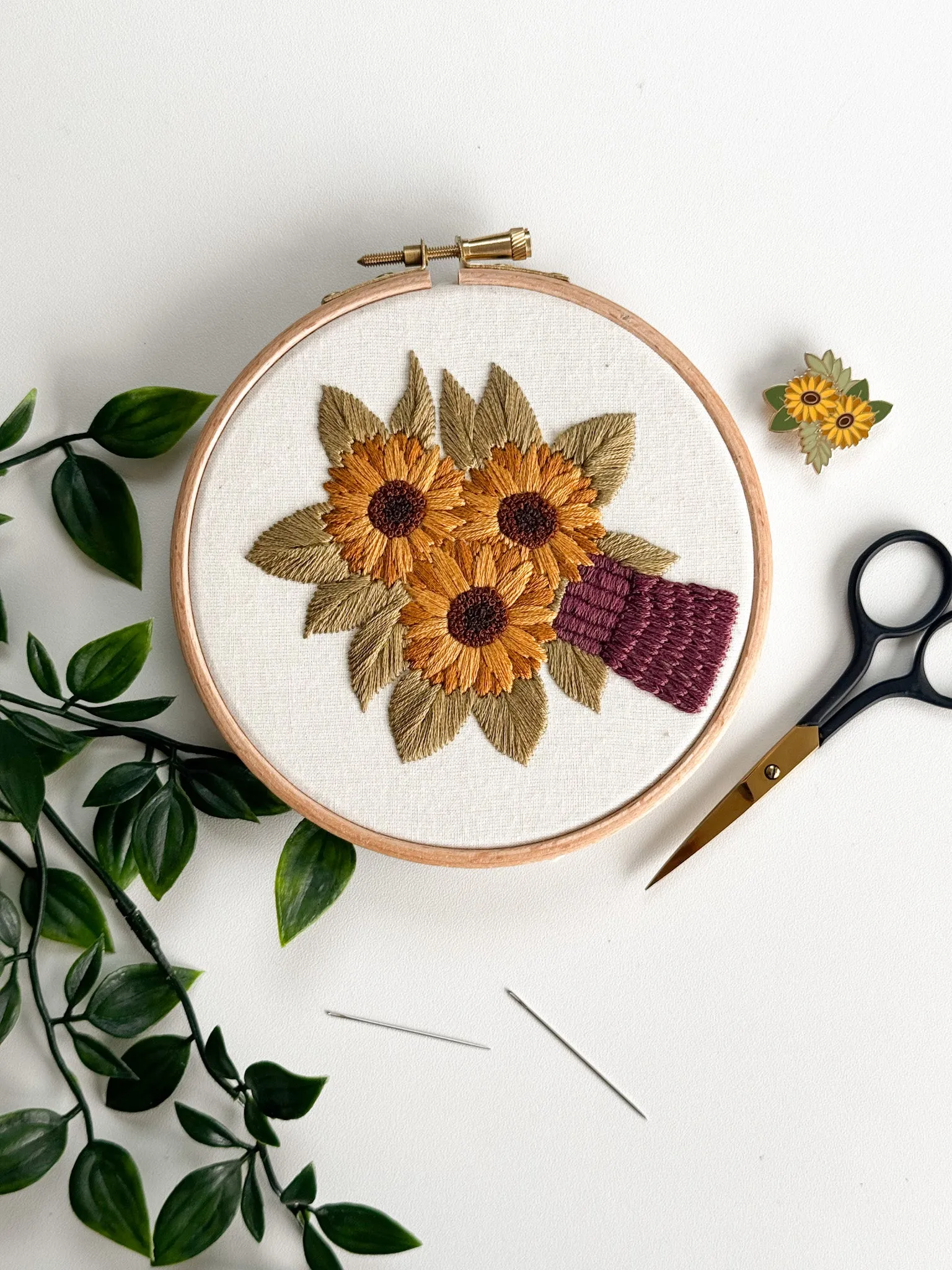 Sunflower Bouquet Embroidery Pattern