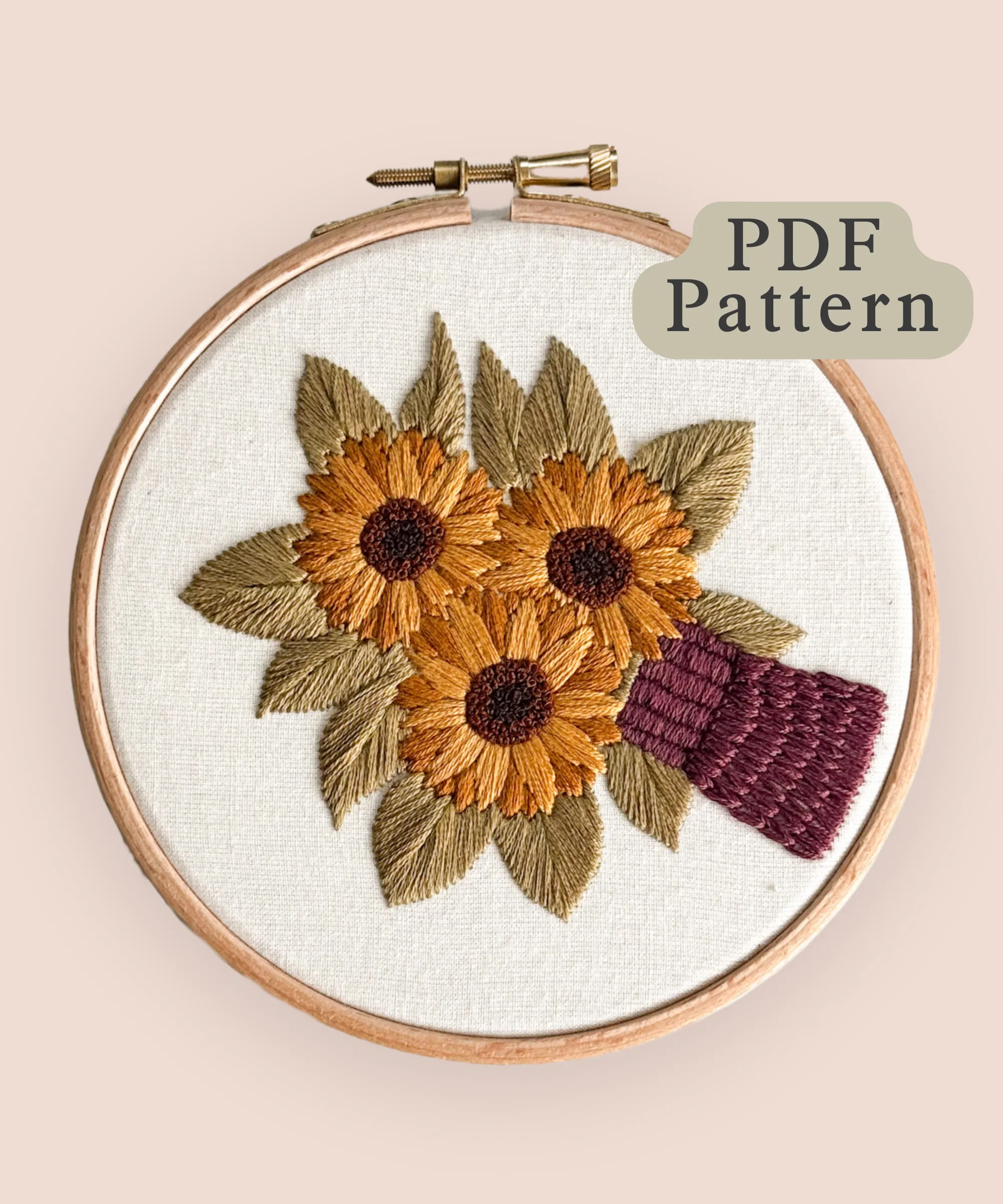 Sunflower Bouquet Embroidery Pattern