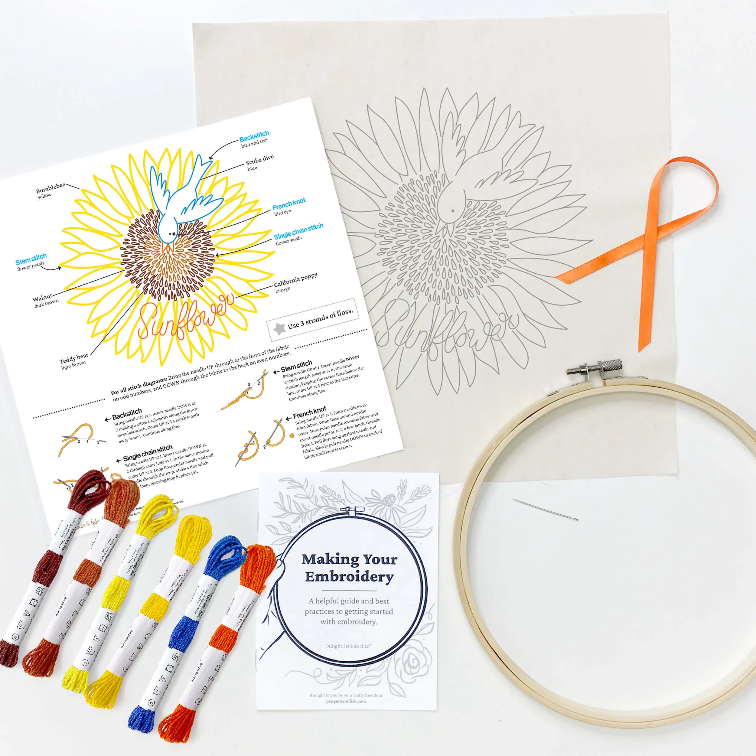 Exquisite Sunflower Embroidery Kit