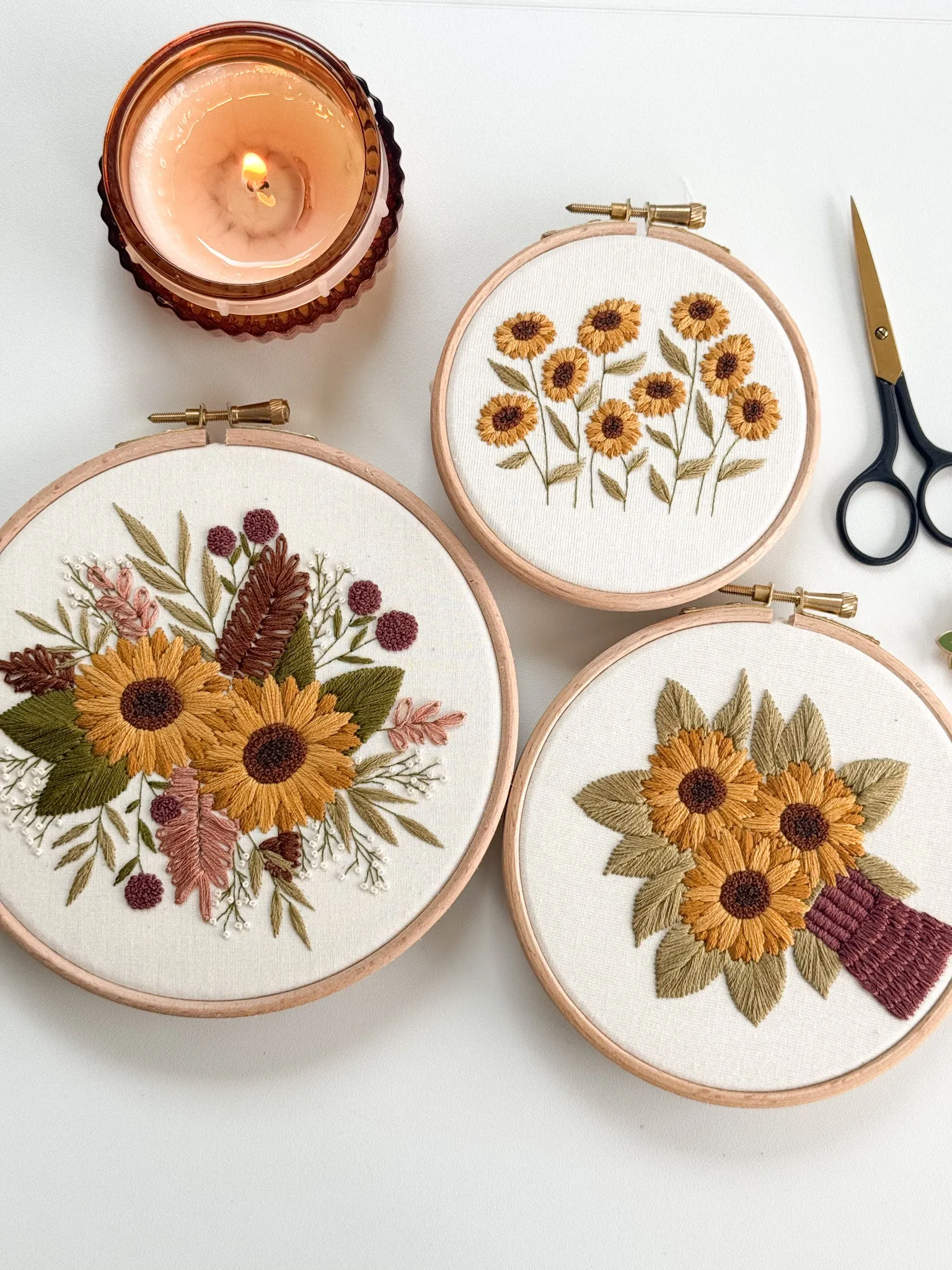 Sunflower Seasons Embroidery Pattern Bundle