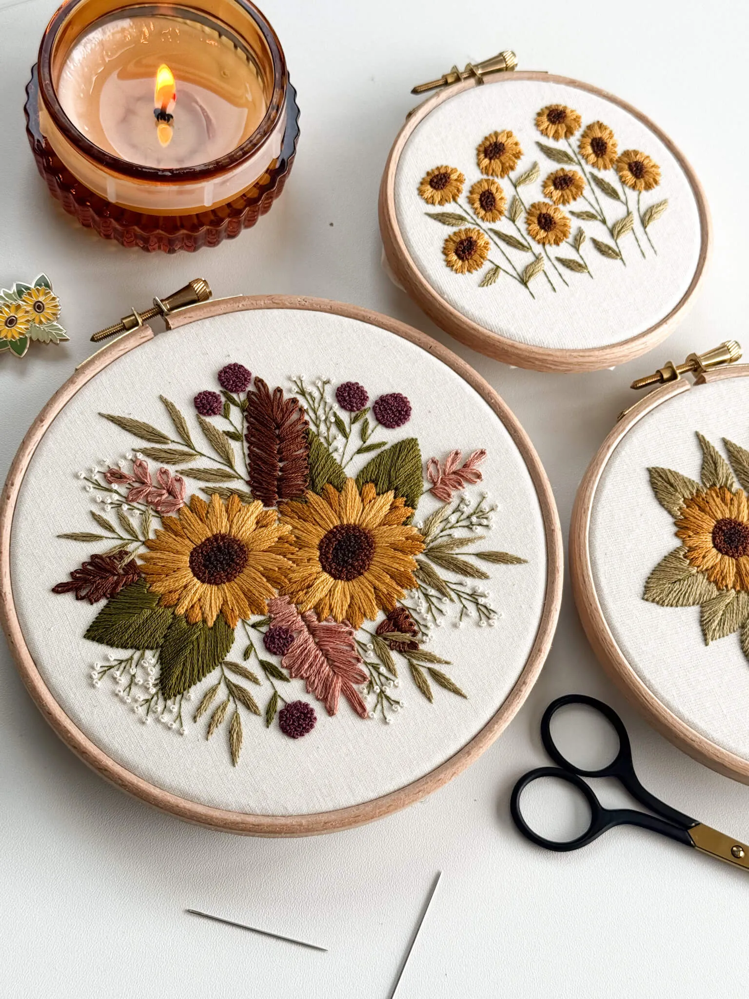 Sunflower Seasons Embroidery Pattern Bundle