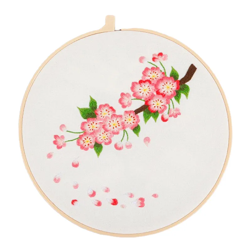 Thread Painting Flowers Hand Embroidery DIY Kit 20cm