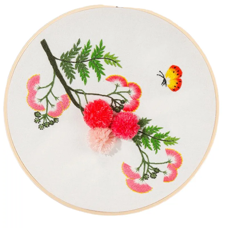 Thread Painting Flowers Hand Embroidery DIY Kit 20cm