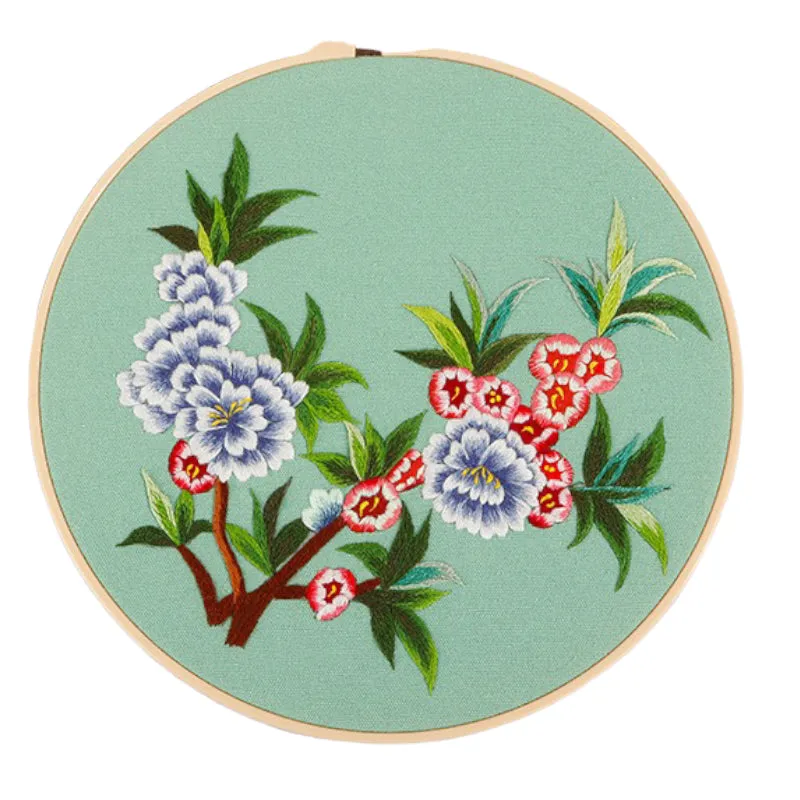 Thread Painting Flowers Hand Embroidery DIY Kit 20cm