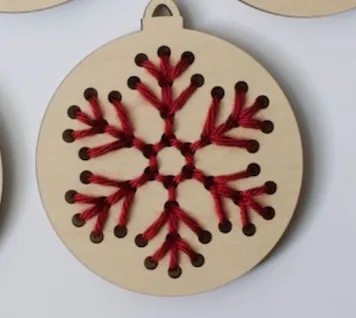 Wooden Holiday Embroidery Ornament Kits