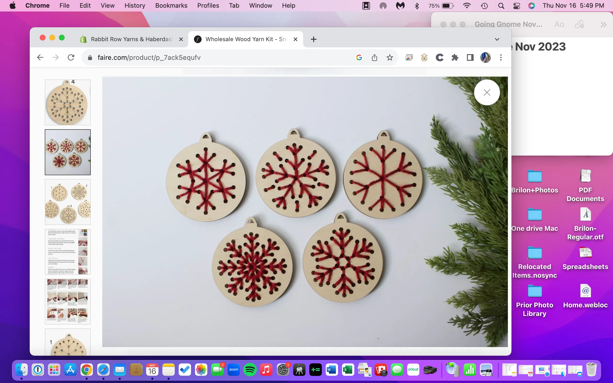 Wooden Holiday Embroidery Ornament Kits