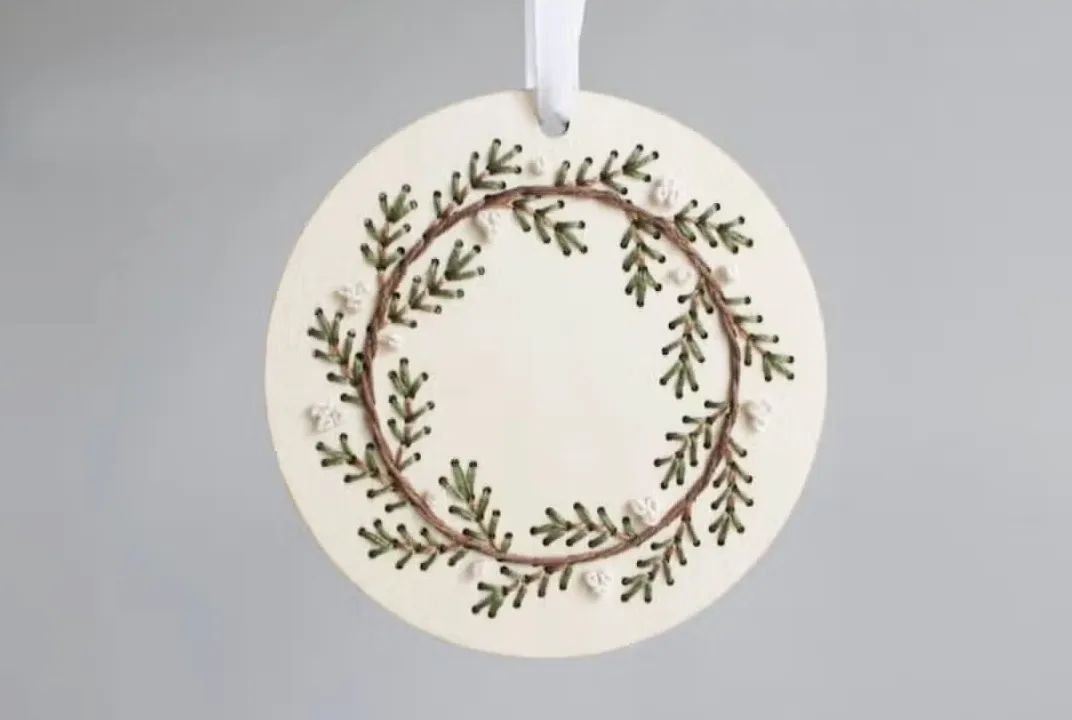 Wooden Holiday Embroidery Ornament Kits