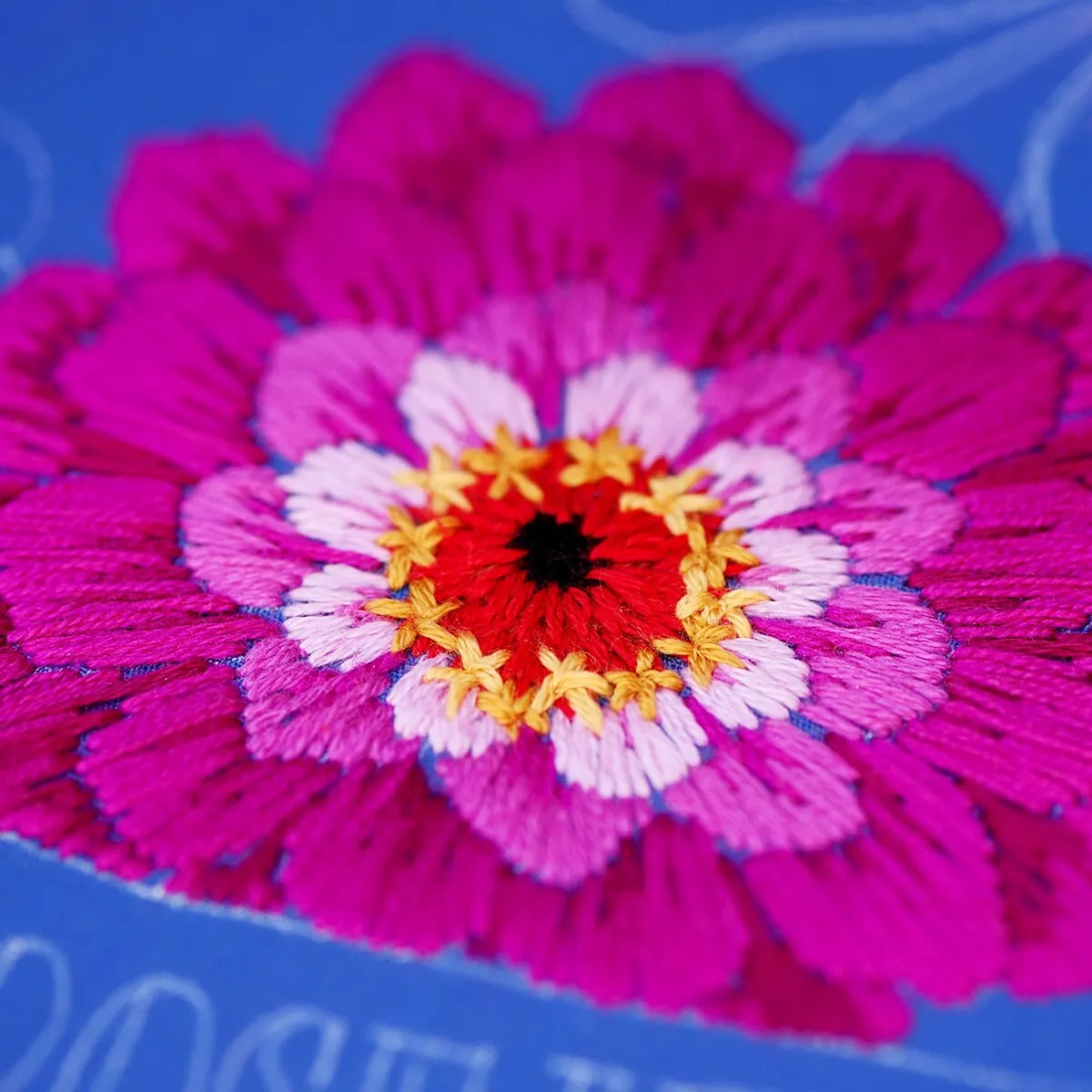 Zinnias And Banner Embroidery PDF Pattern