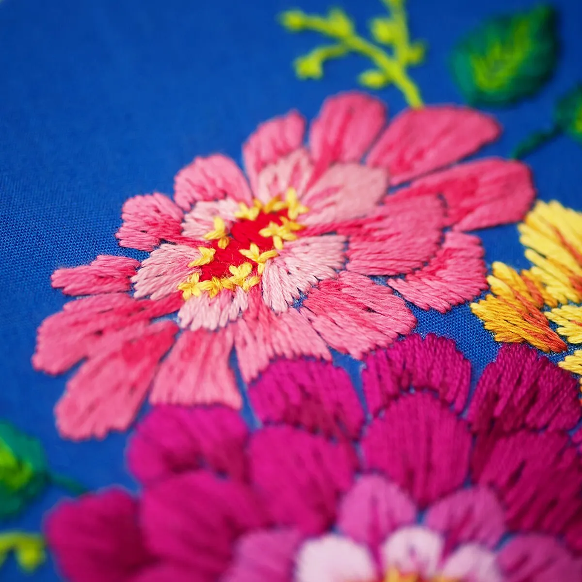 Zinnias And Banner Embroidery PDF Pattern